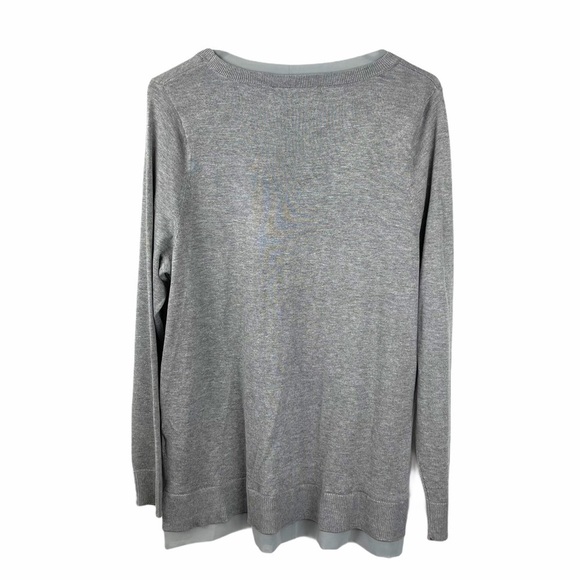Lane Bryant Gray V Neck Lightweight Pullover Sweater - Picture 3 of 12